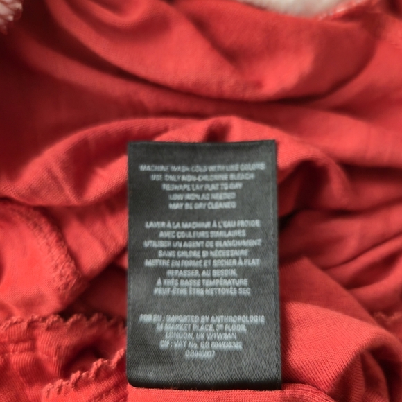 MAEVE (Anthropologie) Yvette Ruched Dress Women Geometric Design Rust Sz Large - Picture 12 of 13